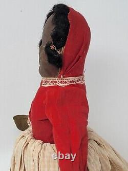 Poupée en chiffon peinte à la main de Babyland TOPSY TURVY, précoce, toute originale, belle et de 12 pouces en art populaire.