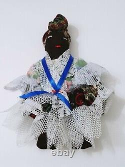Poupées D'afrique Faites Main 9 Afro American Folk Art Dolls Head Wrap