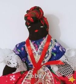 Poupées D'afrique Faites Main 9 Afro American Folk Art Dolls Head Wrap