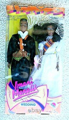 Poupées Imani Menelik Princess & Prince Wedding (olmec) africaines américaines - Neuf dans sa boîte
