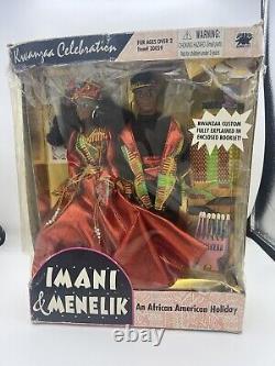 Poupées rares et anciennes de mariage africain 1995 IMANI & MENELIK Célébration de Kwanzaa