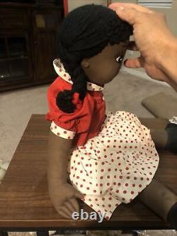 Poupées rembourrées d'époque d'origine africaine-américaine, garçon et fille