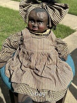 RARE Poupée Primitive Africaine Sally Ann de la boutique de campagne Arnett VTG