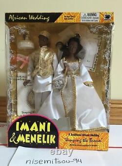 Rare Vintage 1995 Mariage Africain Imani & Menelik Poupées Jumping The Broom Olmec