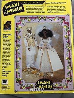 Rare Vintage 1995 Mariage Africain Imani & Menelik Poupées Jumping The Broom Olmec