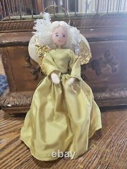 Rare Vintage Allemand B. A. P. S. Baps Doll House Dollhouse Angel Doll Avec Pieds Métalliques