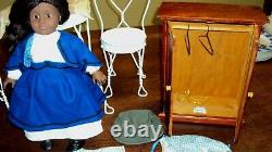 Rare Vtg 18 En Américaine Africaine Girl Poupée Avec Des Vêtements Et Des Vêtements D'armoire