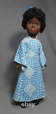 Shindana USA 1969 African American Black Malaika Doll 15talles Yeux Peints