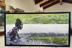 Signé# Black Afro-american Girl Toddler 16x32 Joy Child Giclee Painting Baby