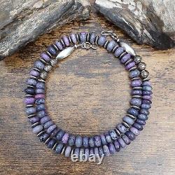 South African Sugilite Banc Navajo Saucer Pearl Collier De Perles Sterling