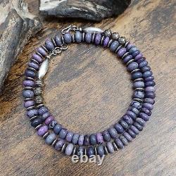 South African Sugilite Banc Navajo Saucer Pearl Collier De Perles Sterling