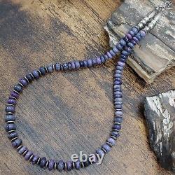 South African Sugilite Banc Navajo Saucer Pearl Collier De Perles Sterling