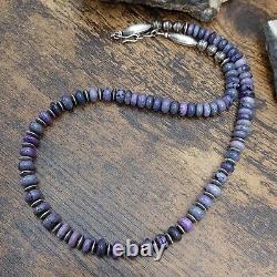 South African Sugilite Banc Navajo Saucer Pearl Collier De Perles Sterling