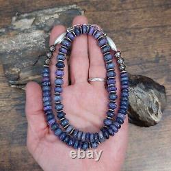 South African Sugilite Banc Navajo Saucer Pearl Collier De Perles Sterling