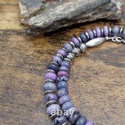 South African Sugilite Banc Navajo Saucer Pearl Collier De Perles Sterling