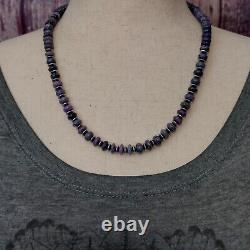 South African Sugilite Banc Navajo Saucer Pearl Collier De Perles Sterling