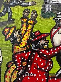 Southern Black African American Louisiana Folk Art Peinture À L'huile Alvin Batiste