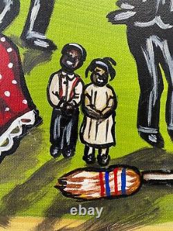 Southern Black African American Louisiana Folk Art Peinture À L'huile Alvin Batiste