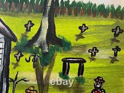 Southern Black African American Louisiana Folk Art Peinture À L'huile Alvin Batiste