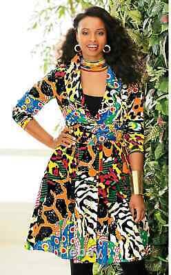 Taille M Ashro Multi Print Ethnic African American Pride Fiorella Duster Jacket

<br/>   <br/>Translation: Veste longue Fiorella Ashro Multi Print Ethnique, Taille M, Fierté Africaine-Américaine