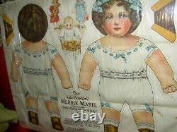 Très rare DÉBUT 1904, peint à la main, Babyland Rag, TOPSY TURVY poupée en tissu d'origine.