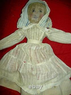 Très rare début 1904, peinte à la main, Babyland Rag, poupée en tissu originale Topsy Turvy.