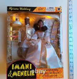 Vieux Mariage Africain Imani & Menelik Poupées 1995 Jumping The Broom Olmec Nrfb
